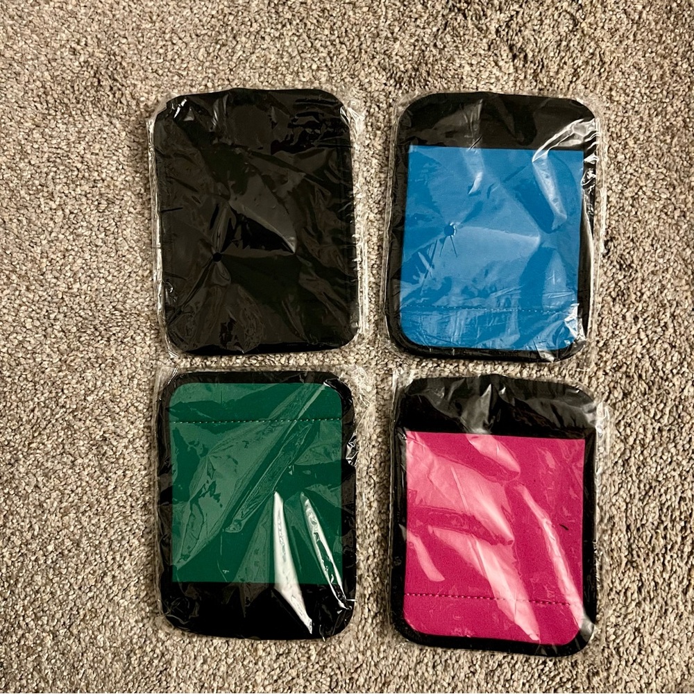 Set of Four neoprene luggage handle wraps - new